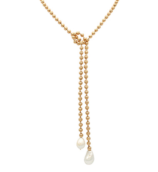 Ball & Pearl Lariat