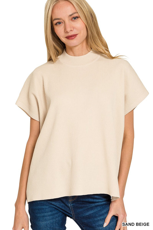 Mock Neck Box Sweater