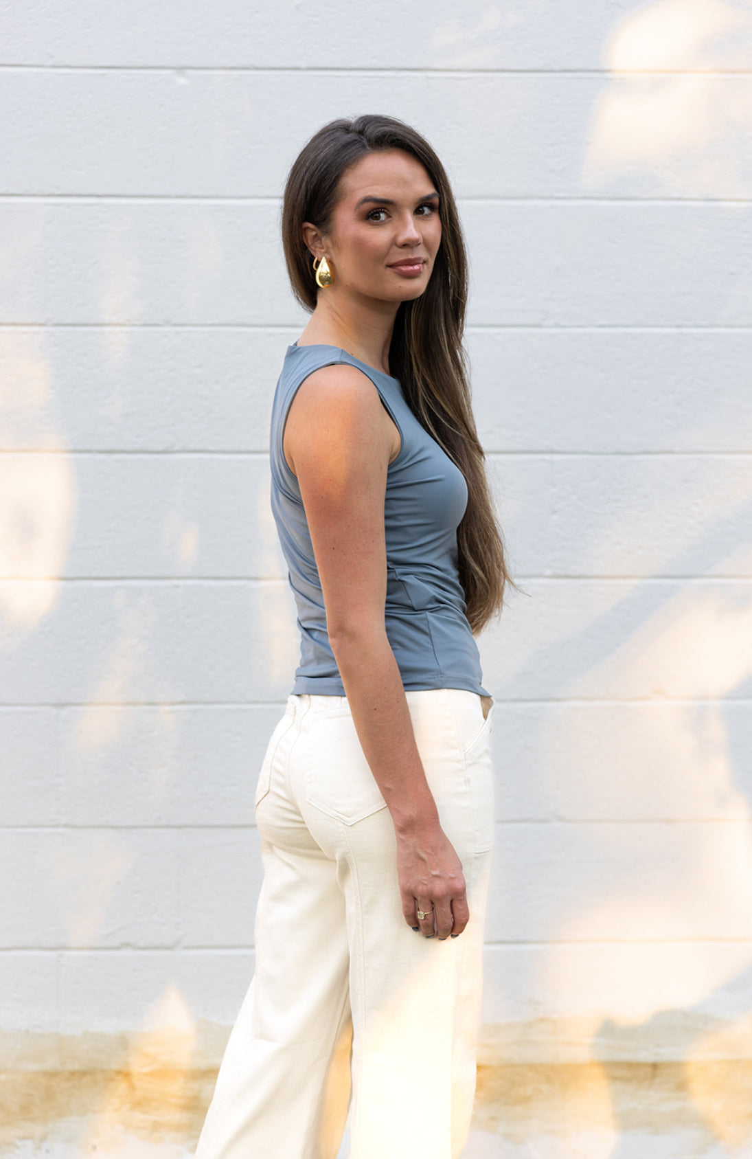 S Curve Tank - Blue Gray