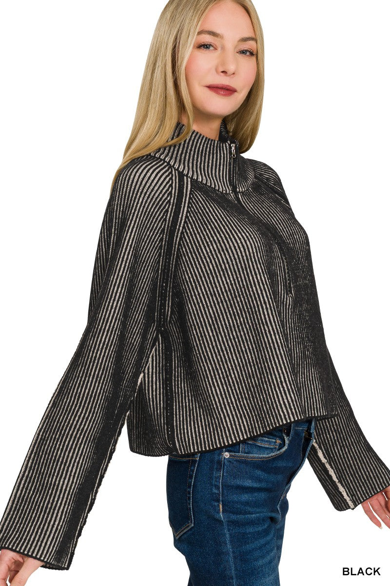 Two Tone Half Zip Pullover