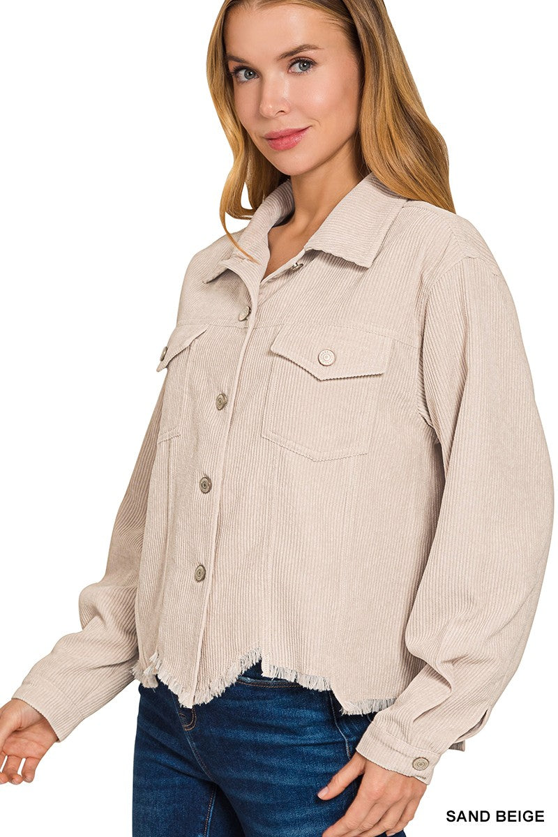 Corduroy Frayed Jacket