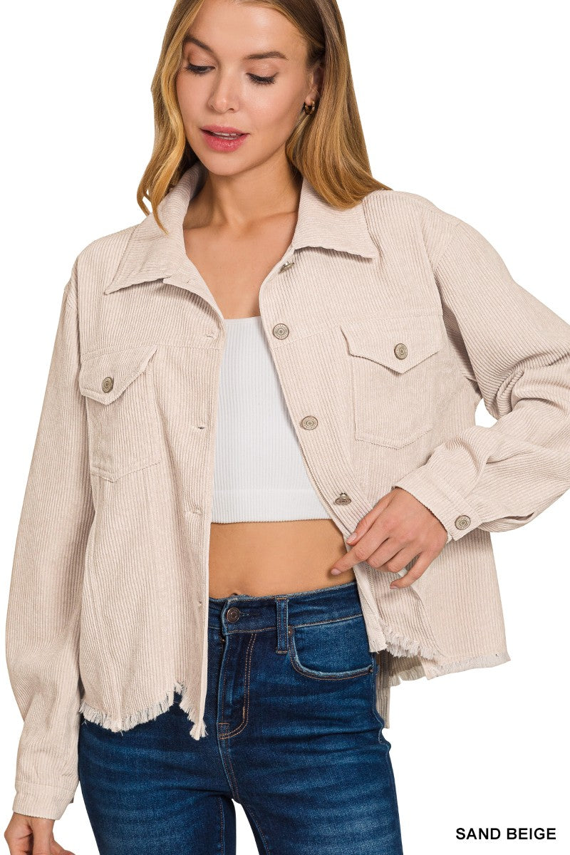 Corduroy Frayed Jacket