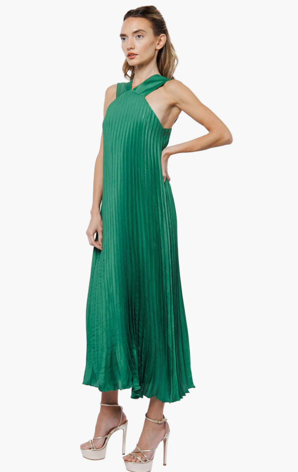 Satin Pleated Kelly Dress