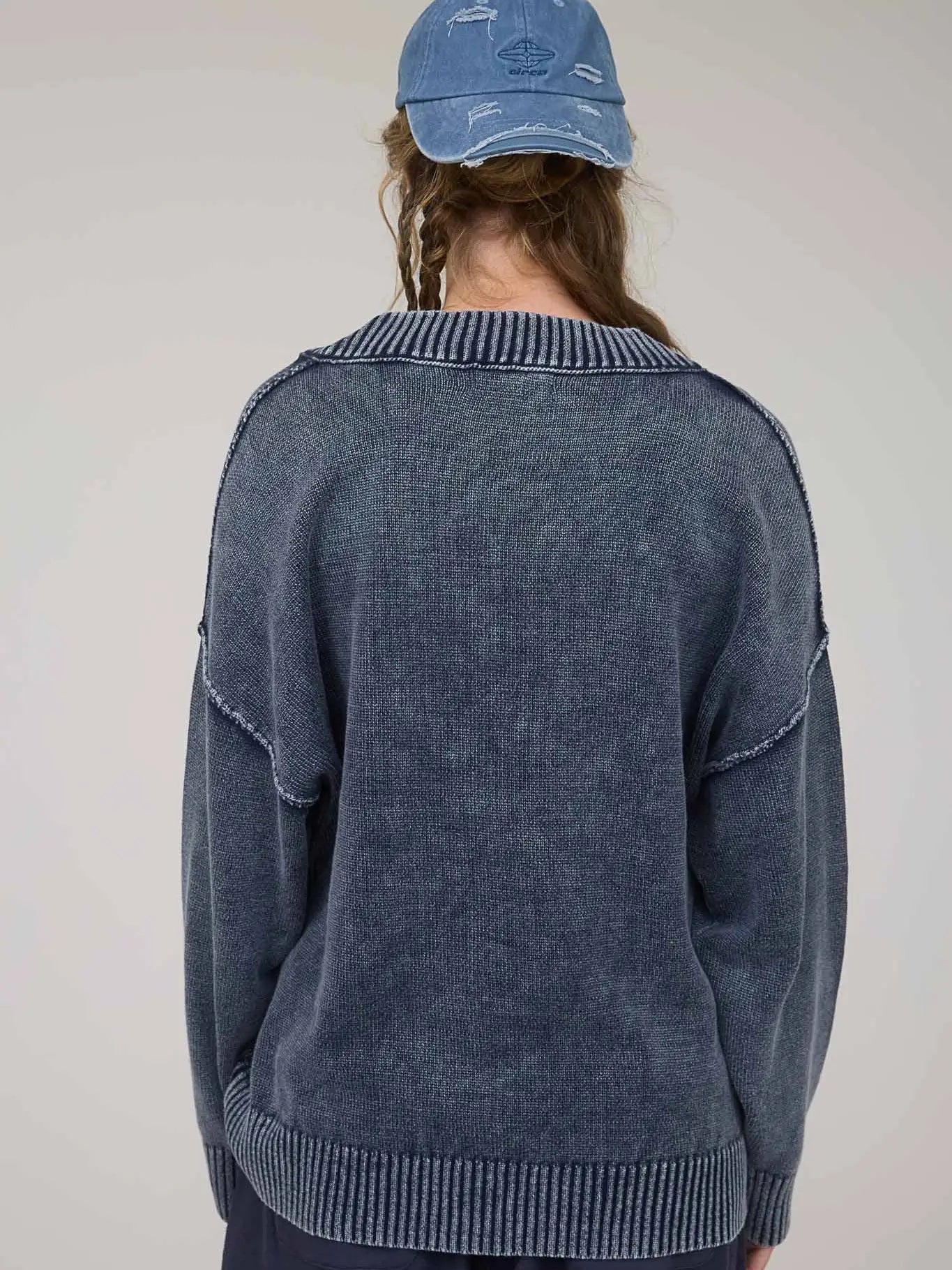 Charcoal V- Neck Sweater