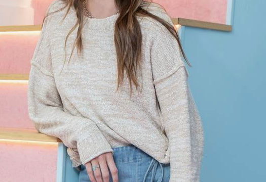 Khaki Exposed Seam Sweater