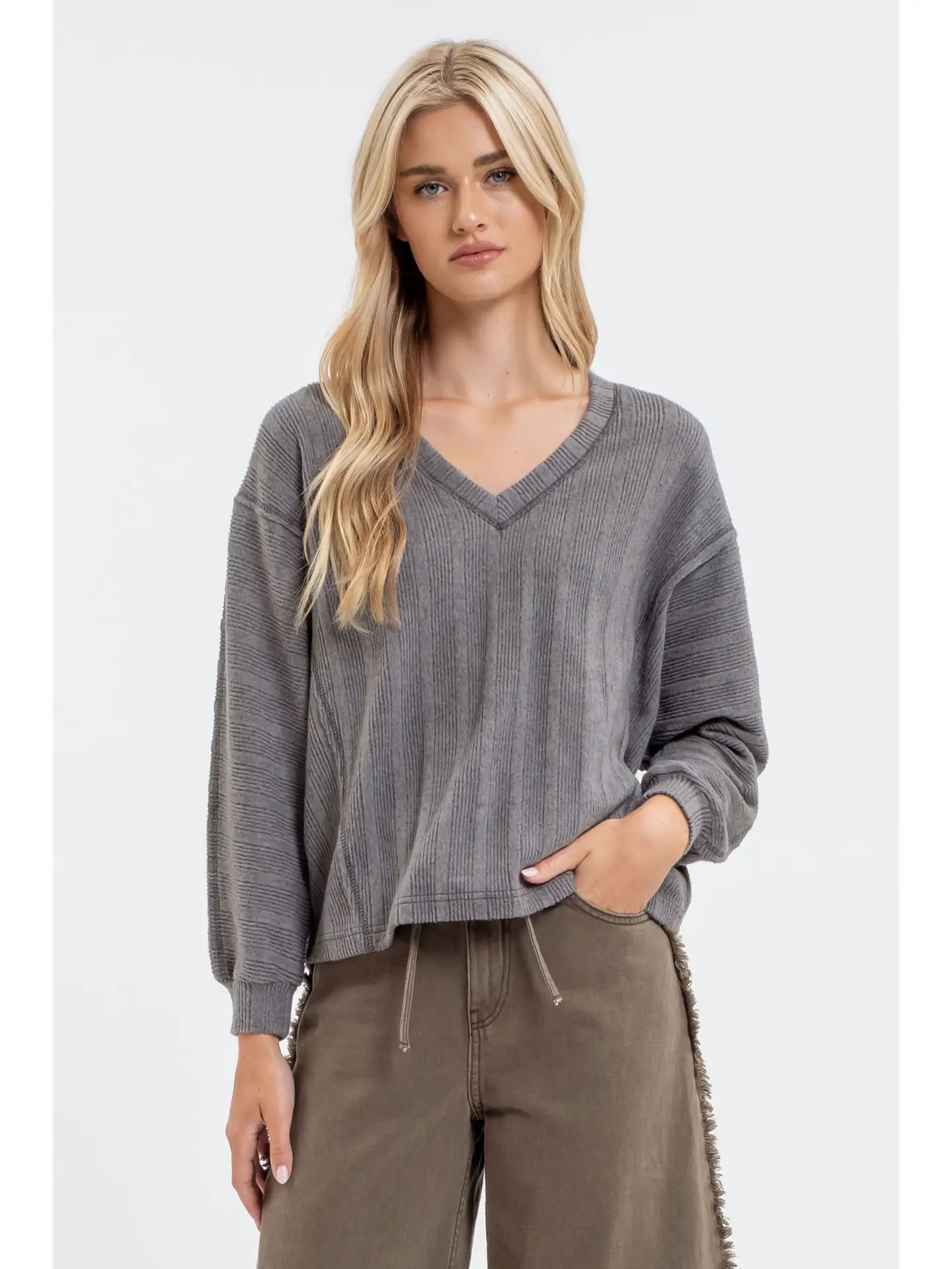 Textured Stripe Sweater - 2 Colors