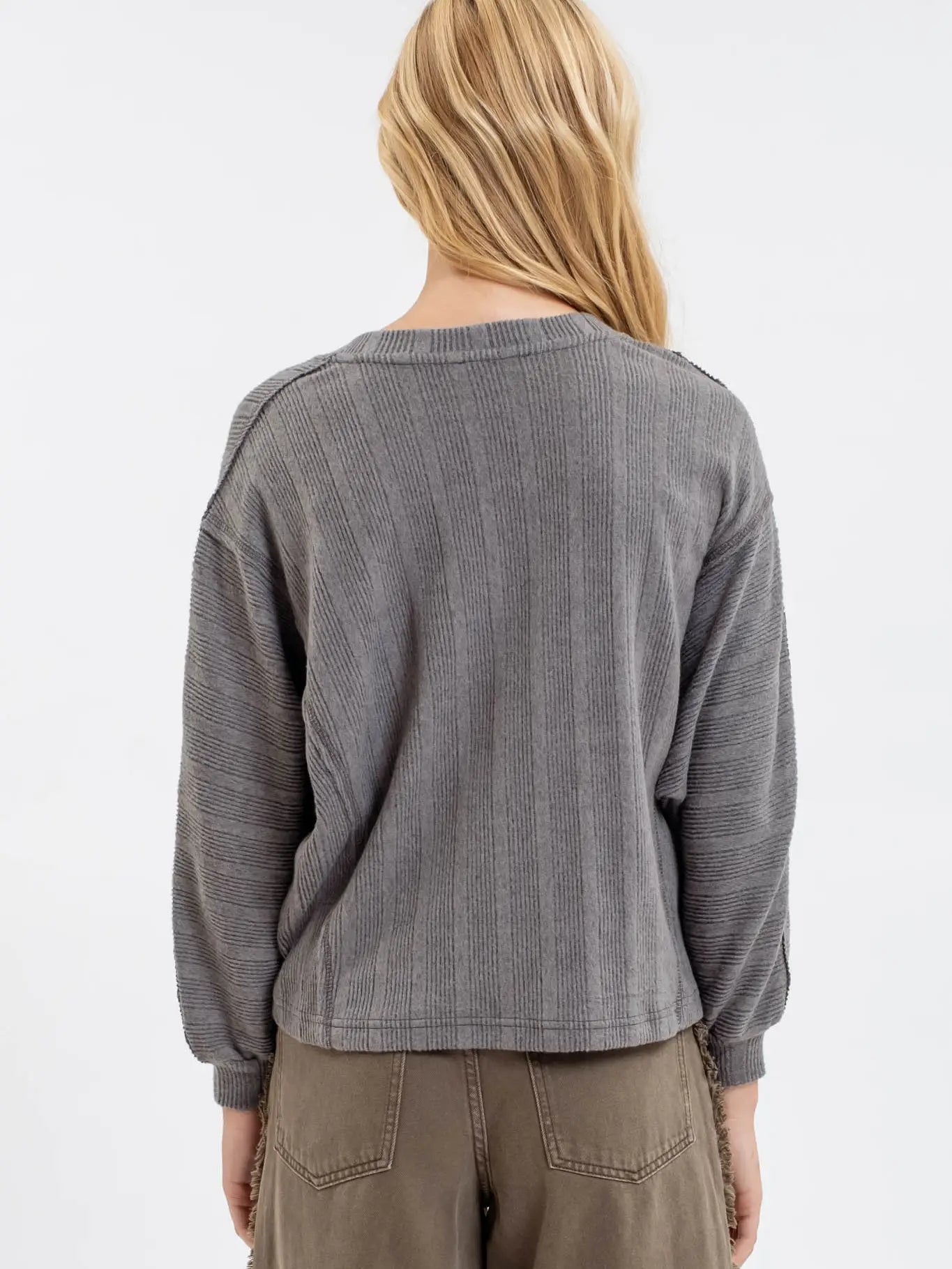 Textured Stripe Sweater - 2 Colors