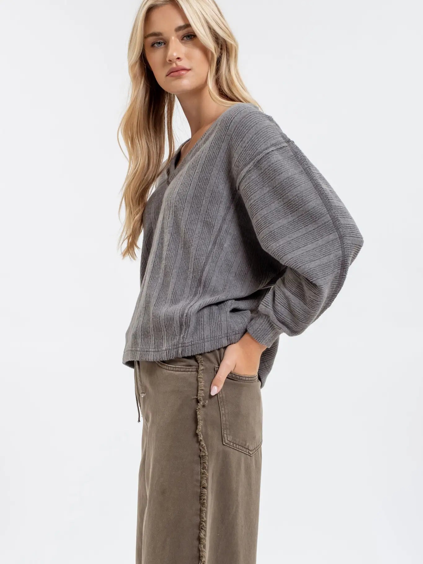 Textured Stripe Sweater - 2 Colors