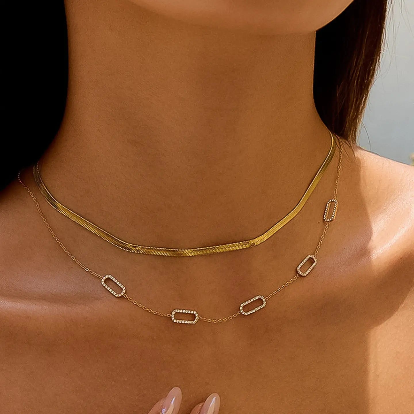 Burnisse 18k Gold Non- Tarnish Chain Necklace