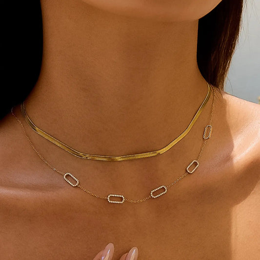 Burnisse 18k Gold Non- Tarnish Chain Necklace