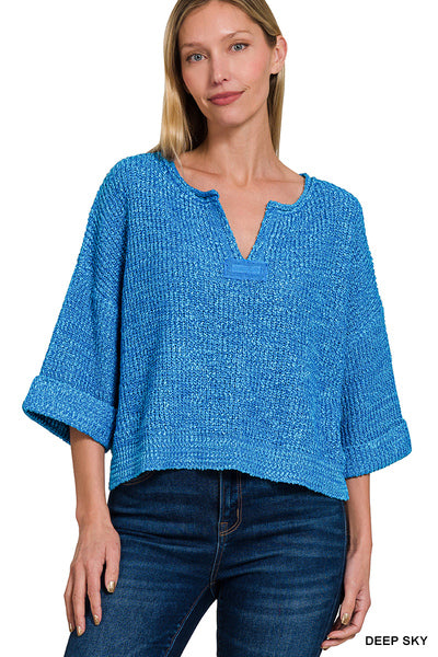 Patched Knit Pullover - 5 Colors