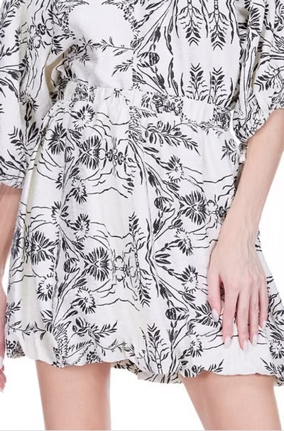 Ink Blossom Mini Skirt