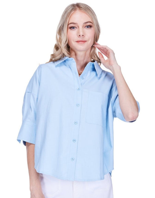 Soft Blue Button Up