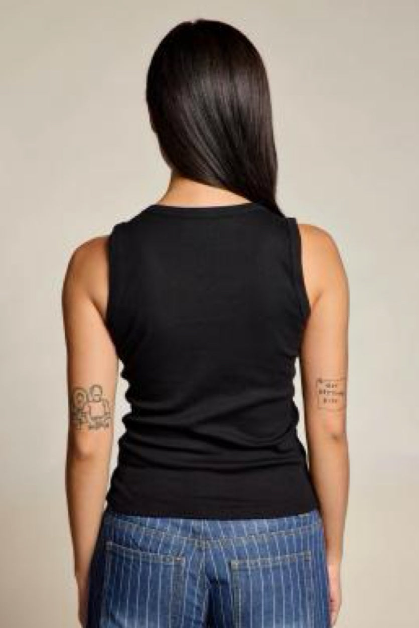 Crochet Trim Tank - 2 Colors