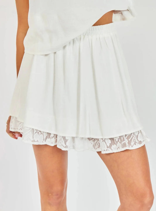 Misty Lace Mini Skirt