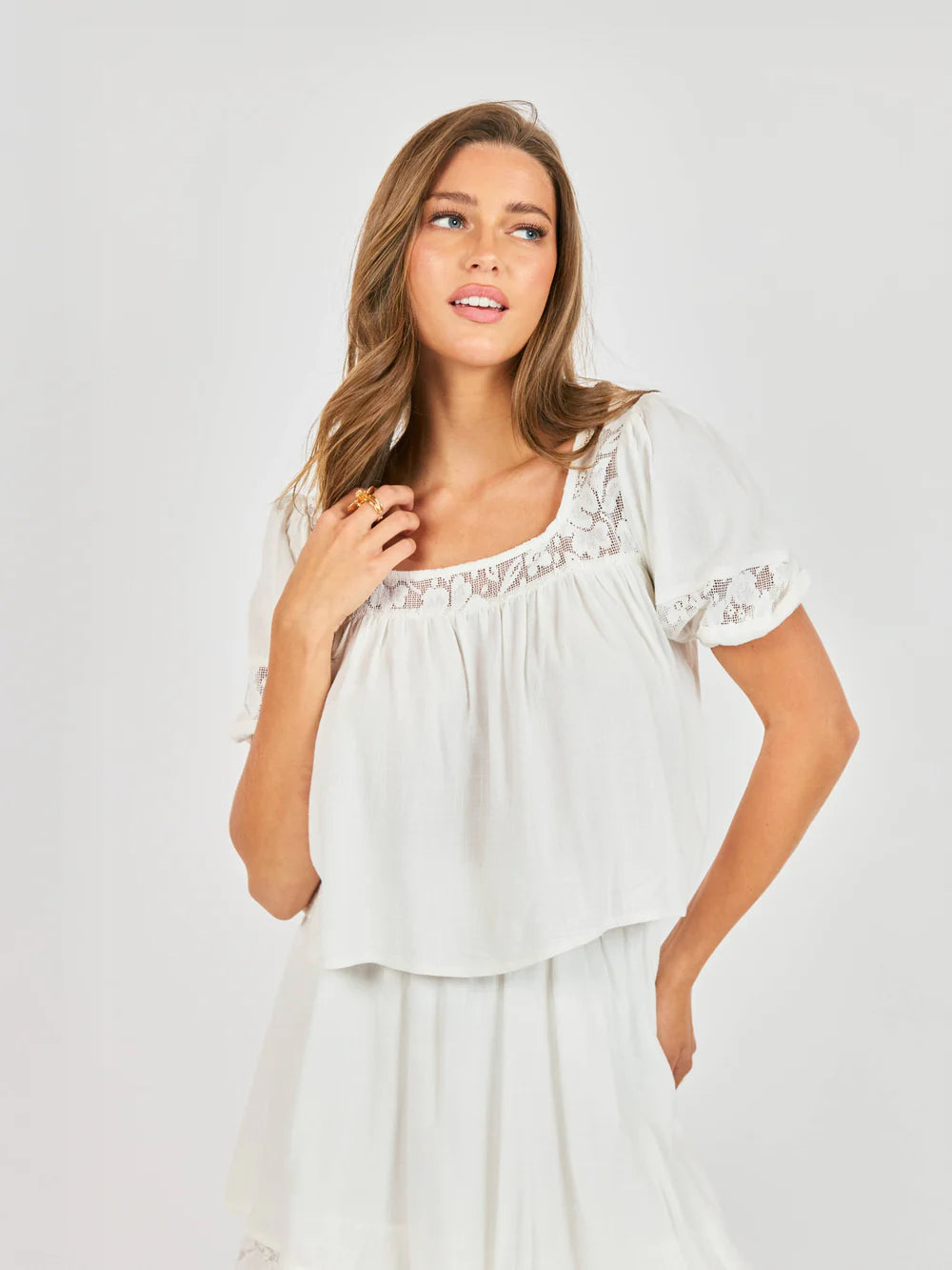 Misty Lace Inset Top