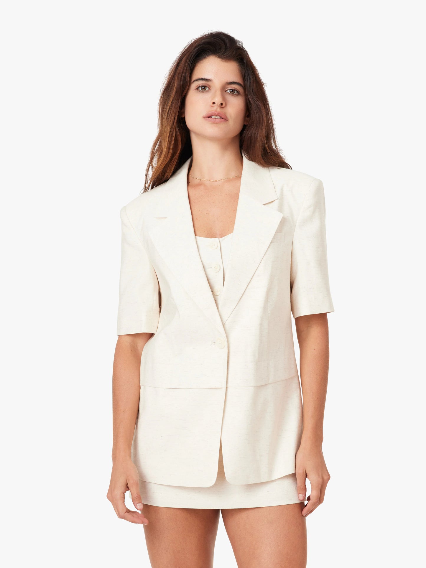 Short Sleeve Natural Blazer