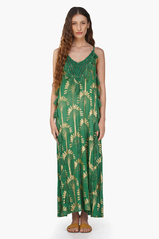 Palm Foil Maxi Dress
