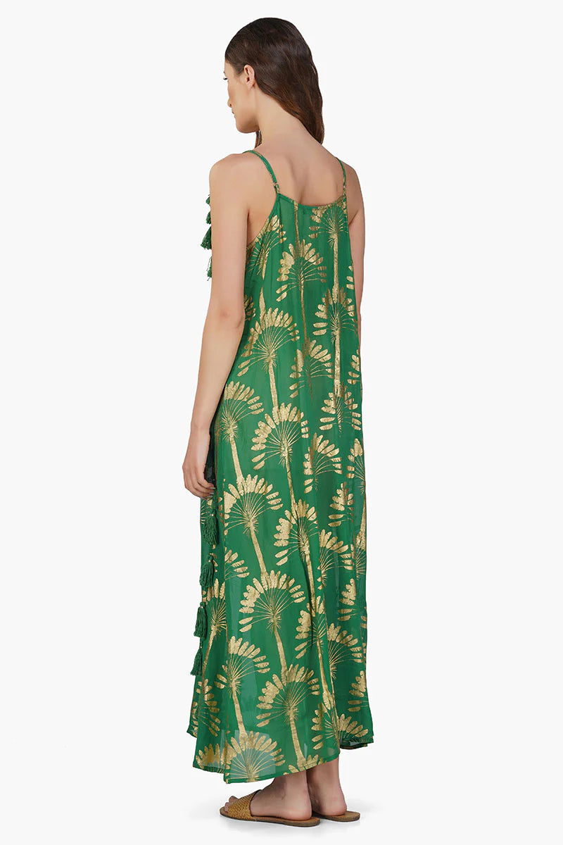 Palm Foil Maxi Dress
