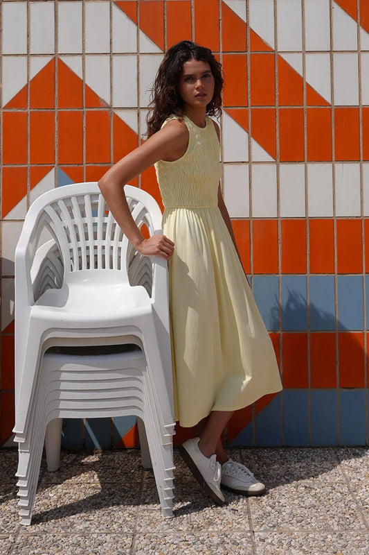 Golden Smocked Dress