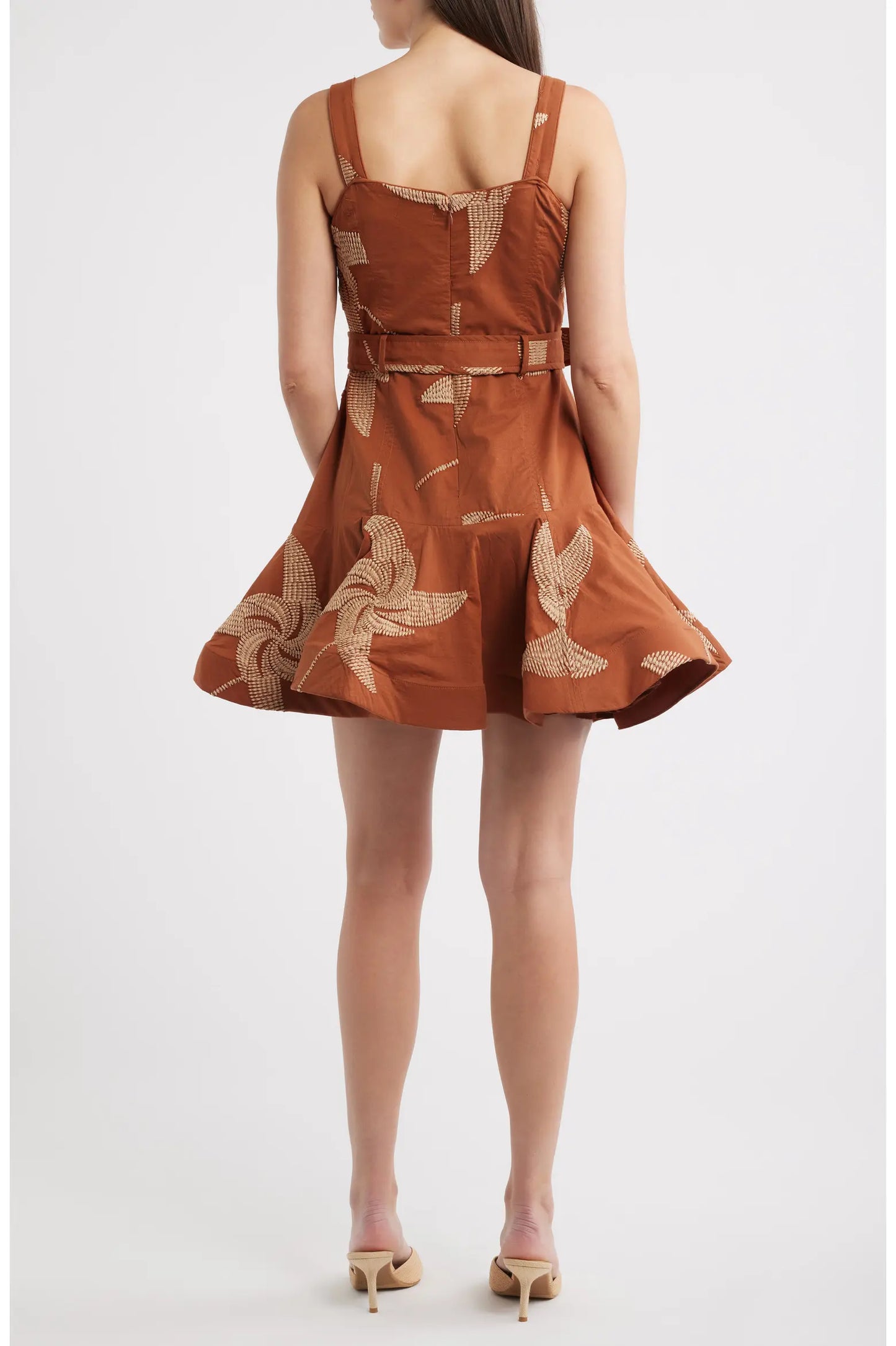 Ciebon Embroidered Cocoa Dress