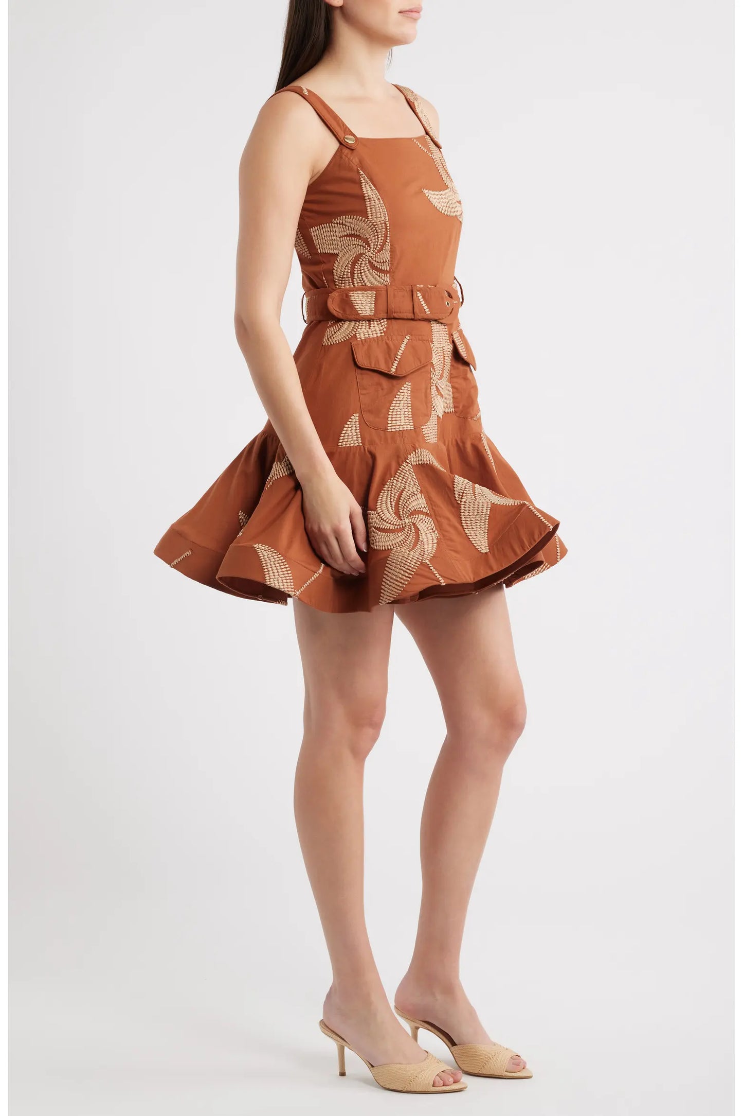 Ciebon Embroidered Cocoa Dress
