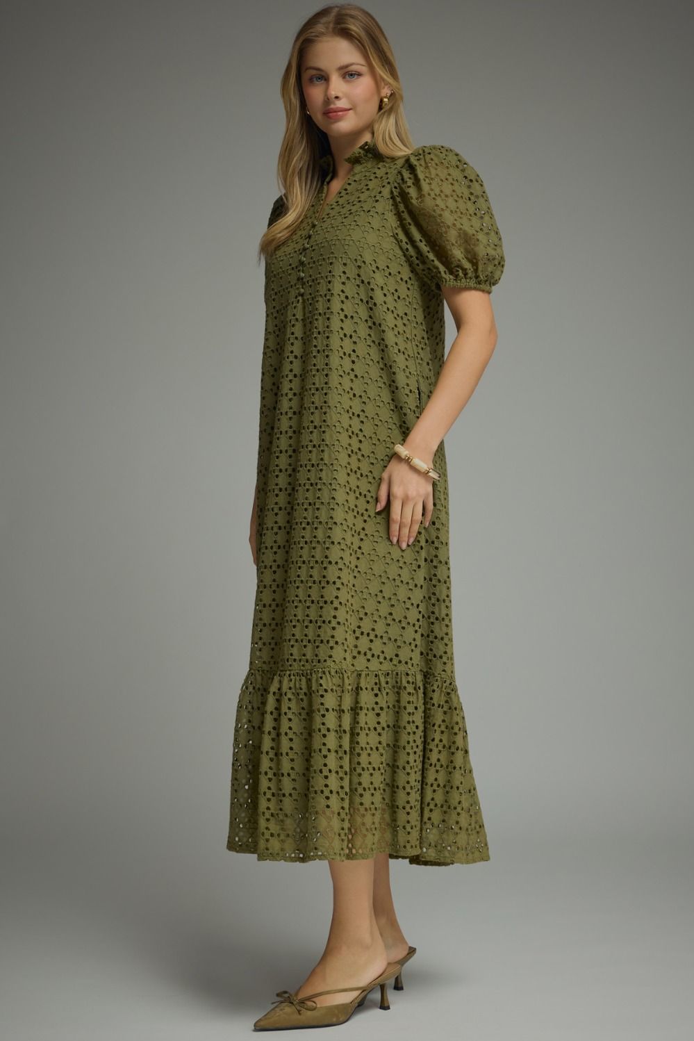 Berkley Eyelet Dress - Olive