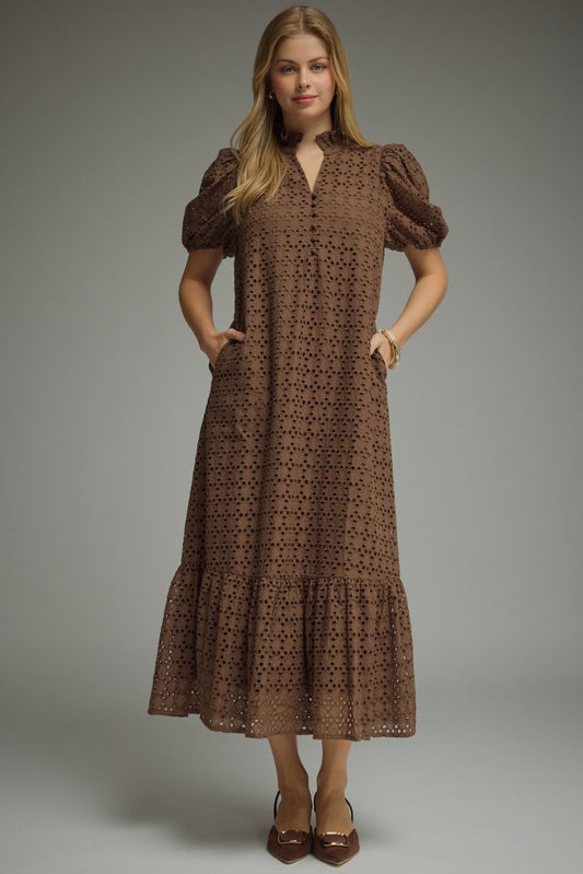 Berkley Eyelet Dress - Cocoa