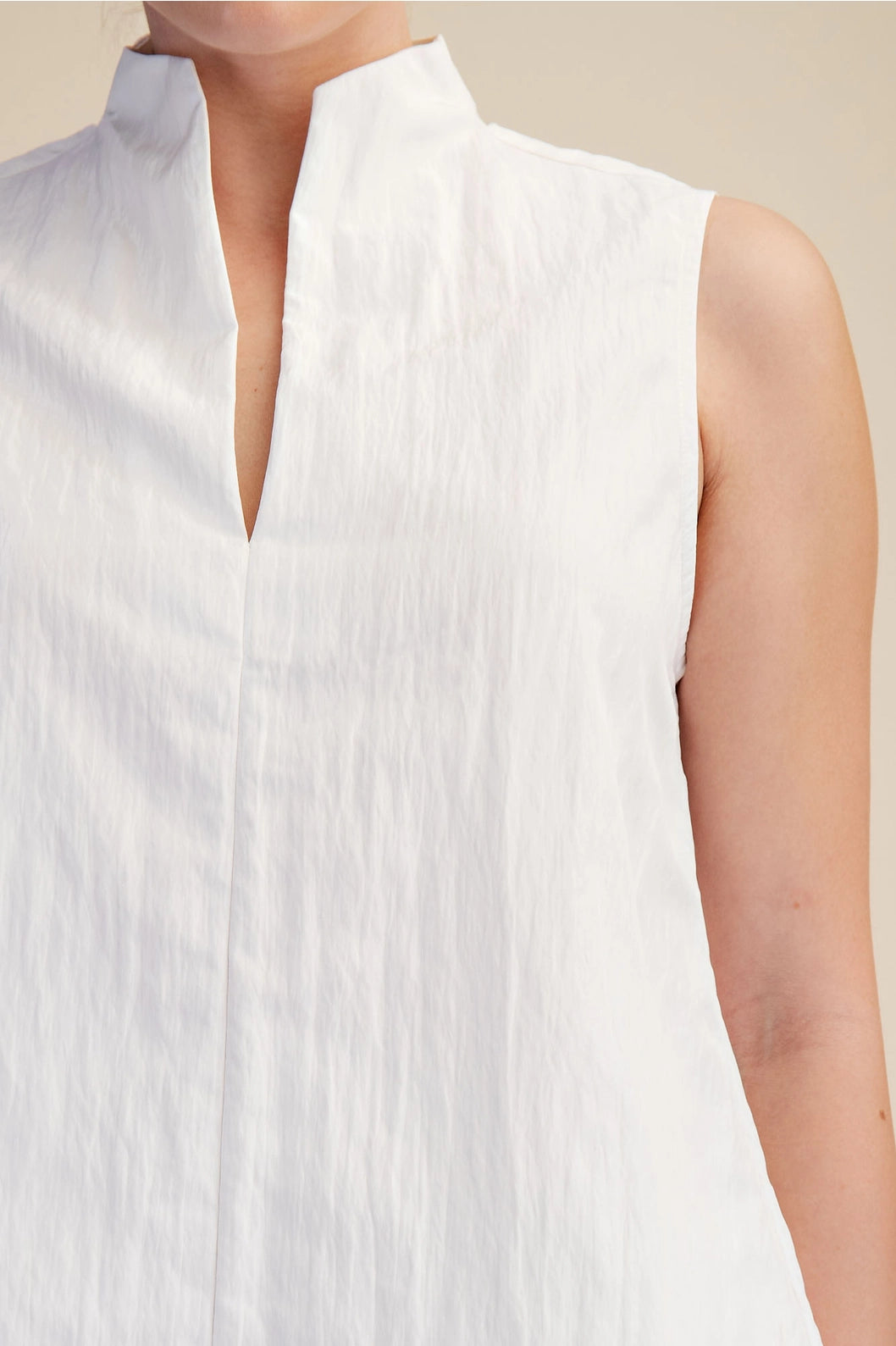 Stand Collar White Top
