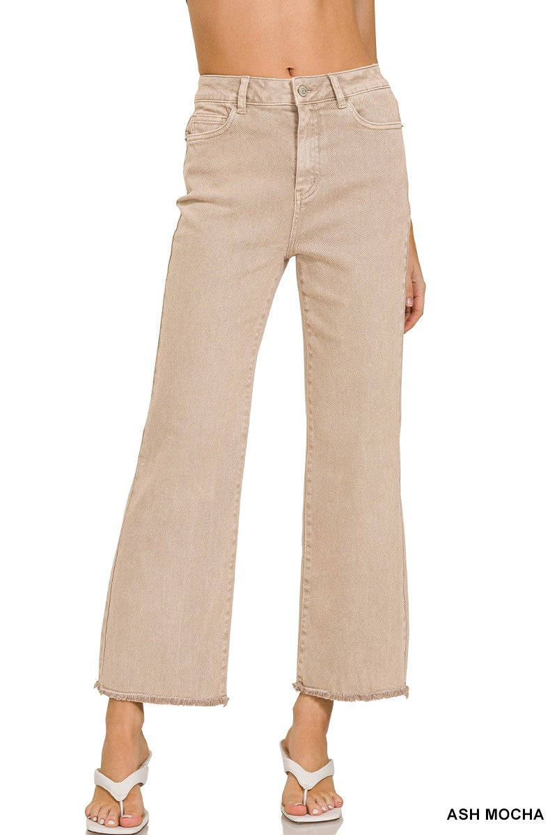 Frayed Hem Denim - Ash Mocha