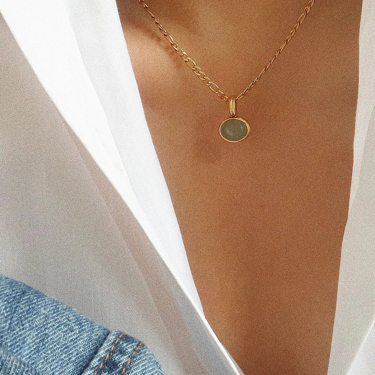 Winslow Non Tarnish Green Necklace
