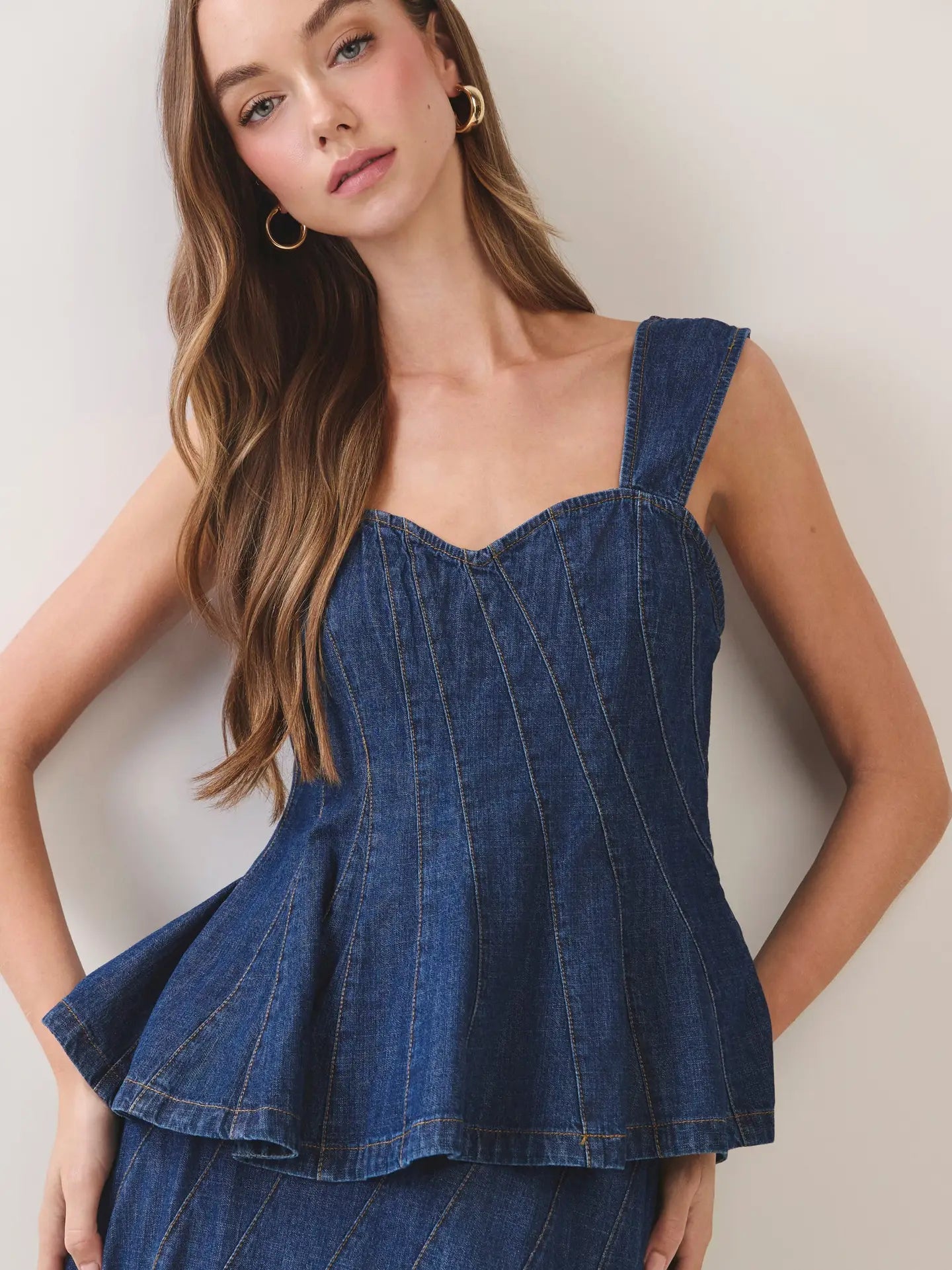 Sweetheart Denim Top