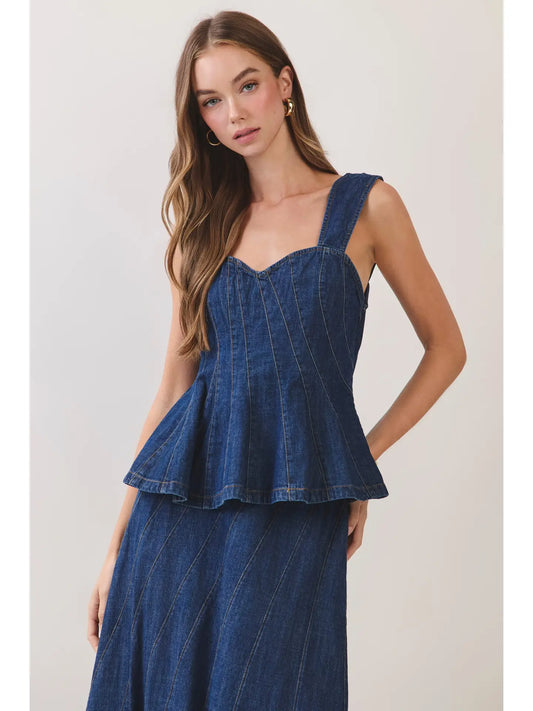 Sweetheart Denim Top