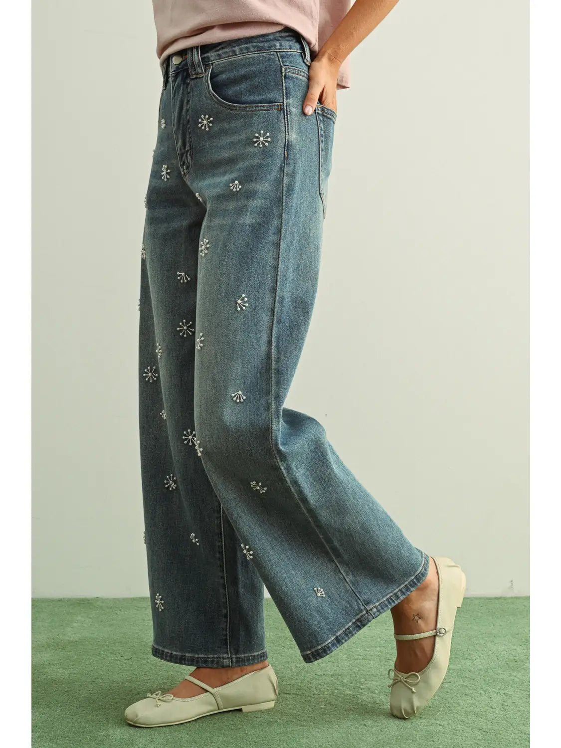 Beaded Denim