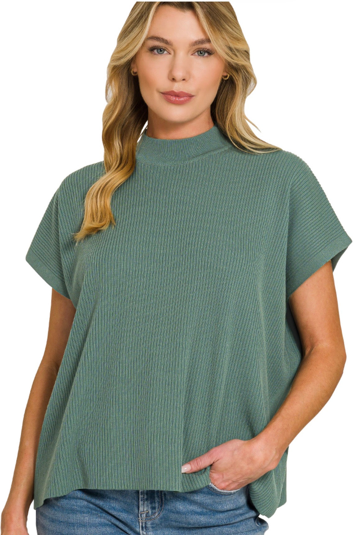 Ash Jade Mock Neck Sweater