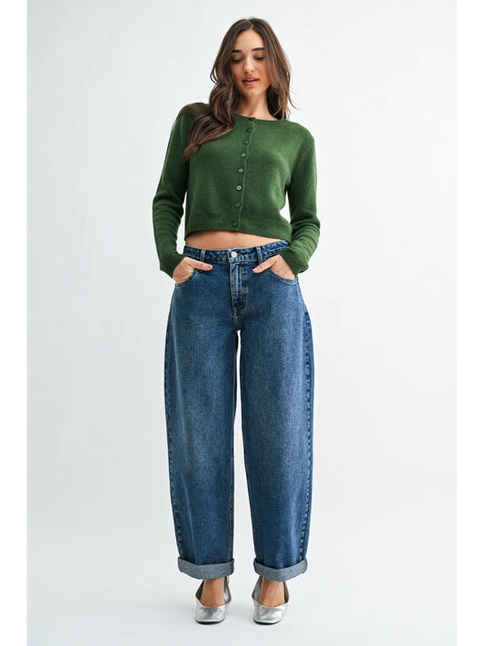 Cuffed Barrel Denim
