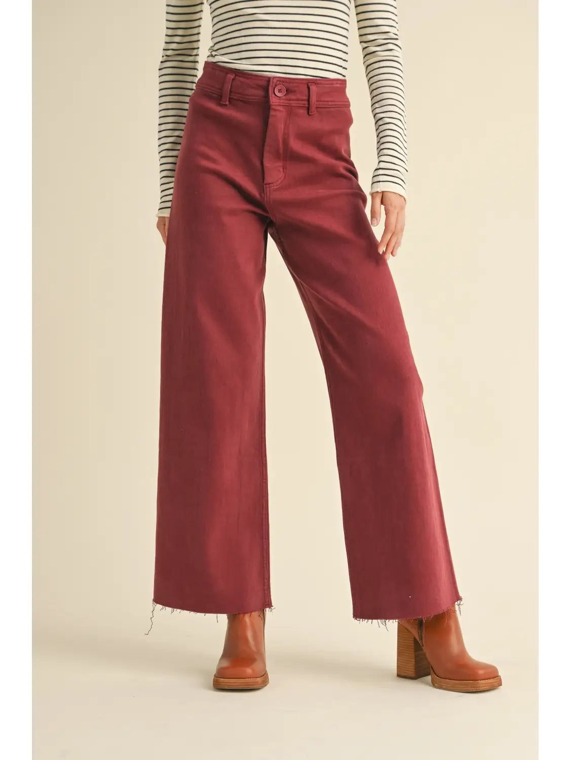 Straight Wide Leg - Maroon