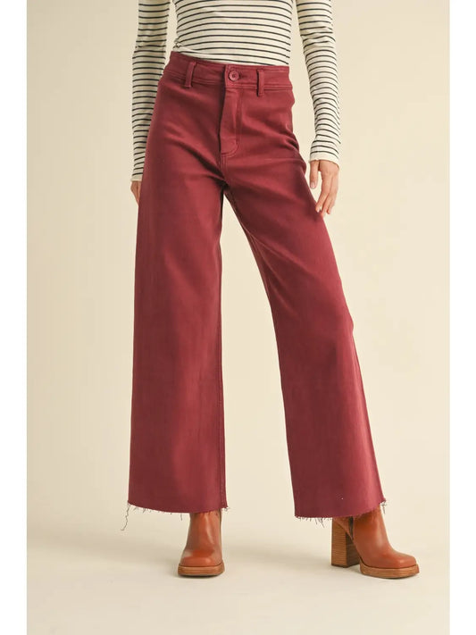 Straight Wide Leg - Maroon