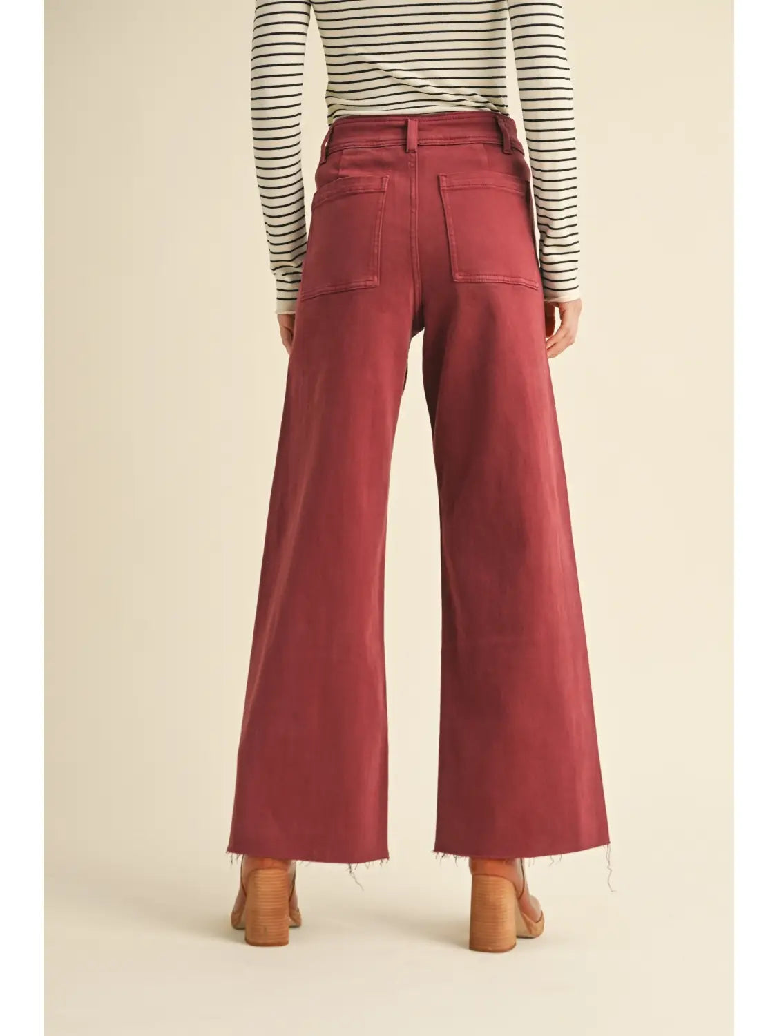 Straight Wide Leg - Maroon