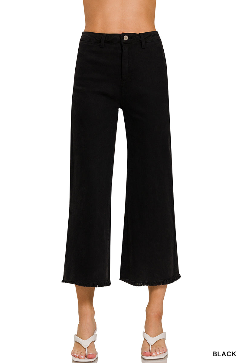 Frayed Hem Denim - Black