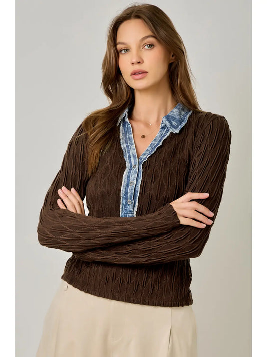 Mixed Media Henley - 2 Options
