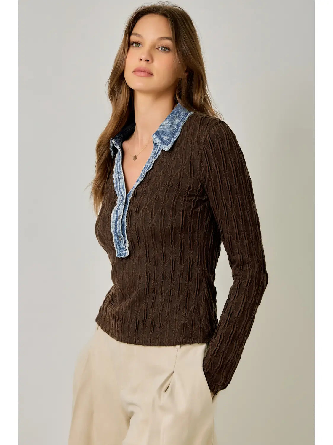 Mixed Media Henley - 2 Options