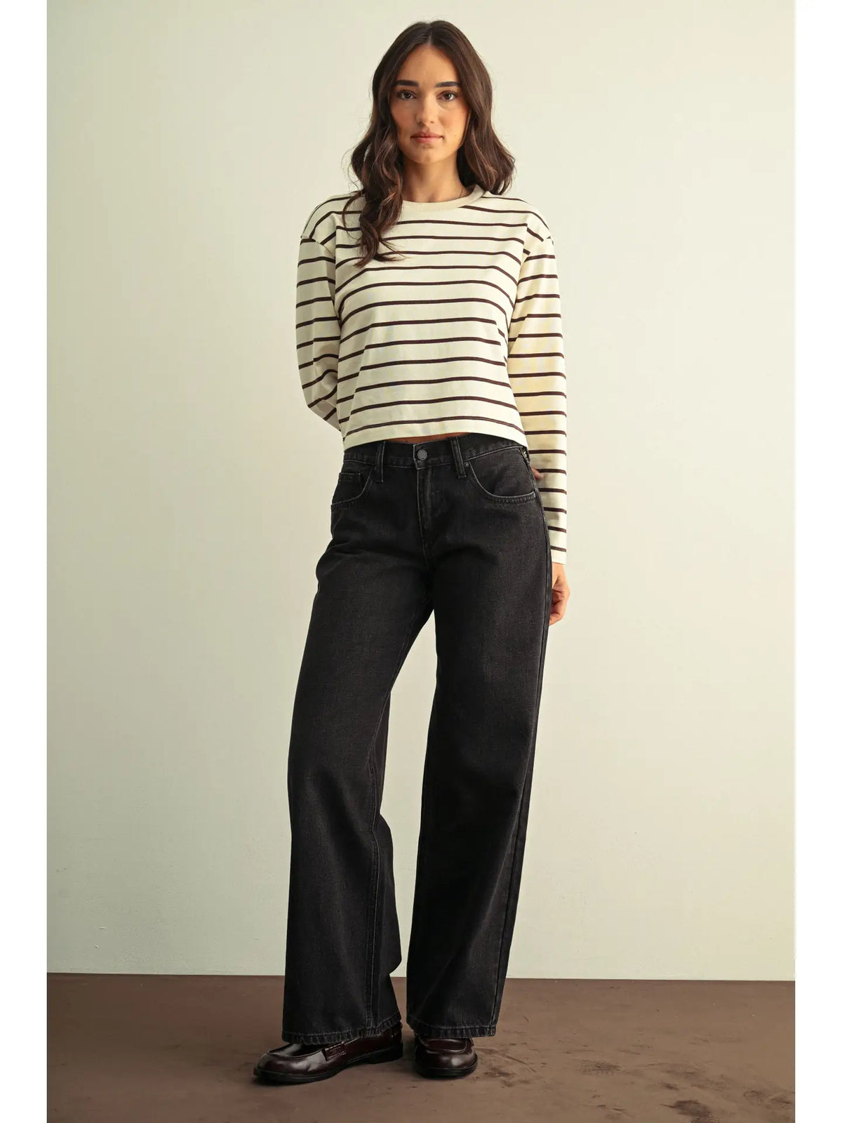 Washed Black Wide Leg Denim
