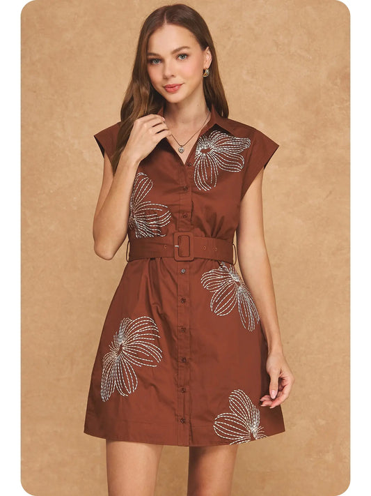 Embroidered Flower Dress