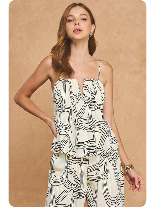 Pintuck Abstract Tank