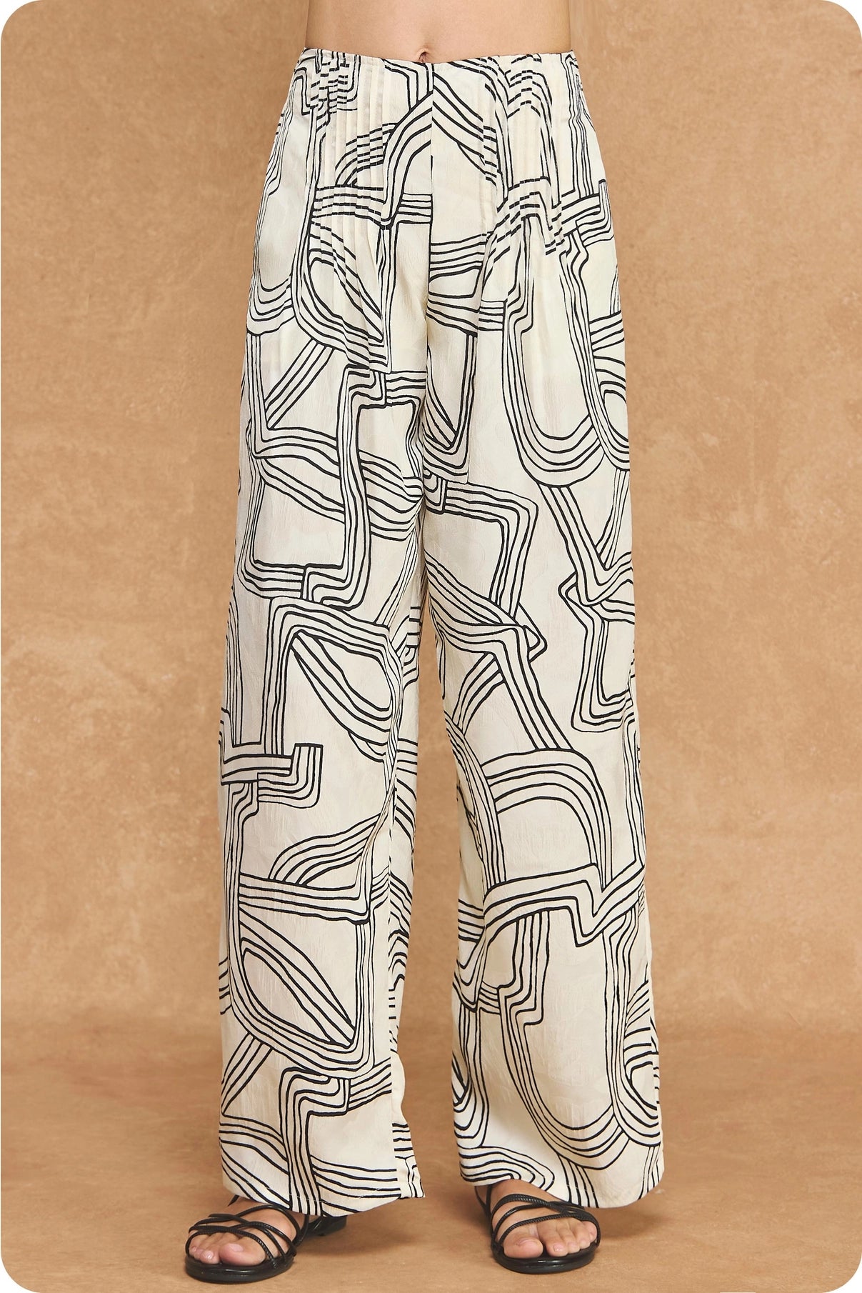 Pintuck Abstract Pant