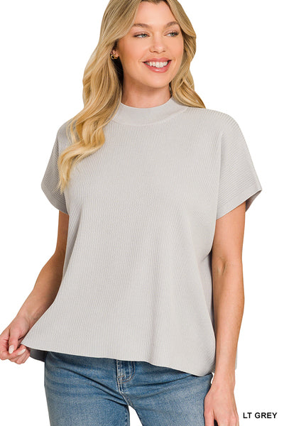 Mock Neck Box Tee Sweater