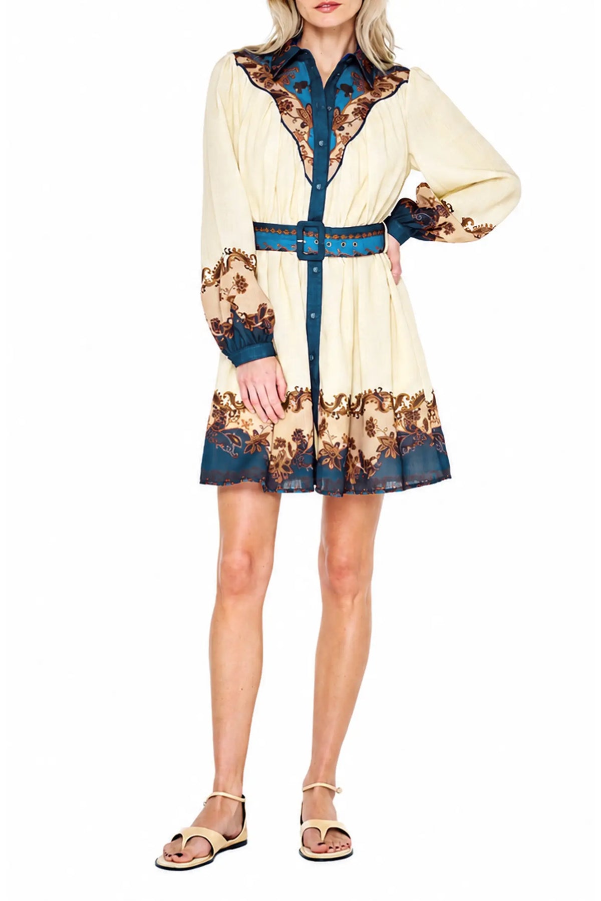 Engineer Print Mini Dress