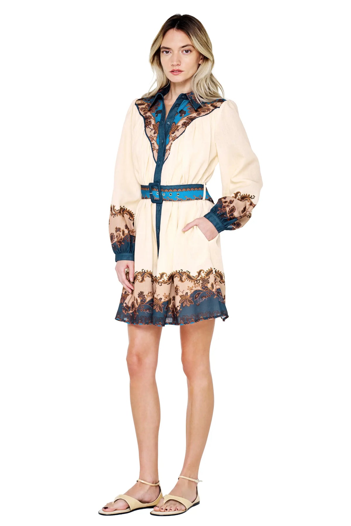 Engineer Print Mini Dress