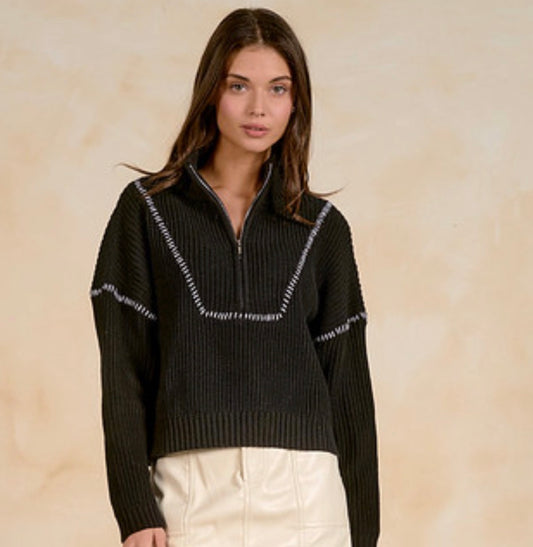 Contrast Half Zip